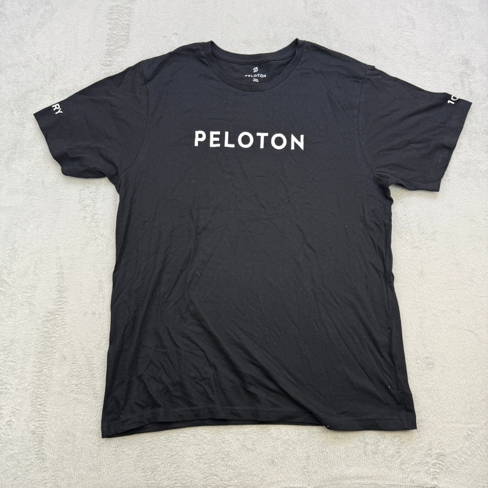 Peloton T Shirt Mens 2XL Black Century Club Logo Graphic Tee Activewear Gym